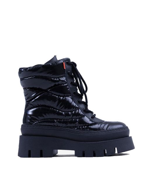Bronx Evi Ann Laces Black Chunky Boots in Blue | Lyst UK