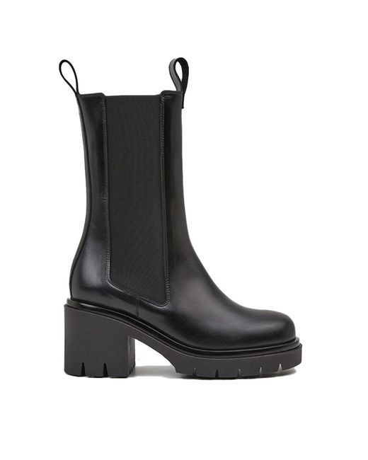 Flattered Lulu Black Leather Chelsea Boots in Grey | Lyst UK