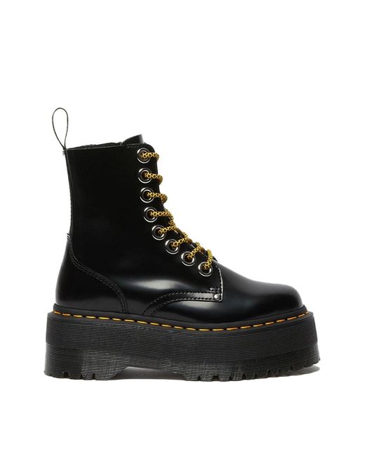 Dr. Martens Jadon Max Black Buttero Platform Boots in Grey | Lyst UK