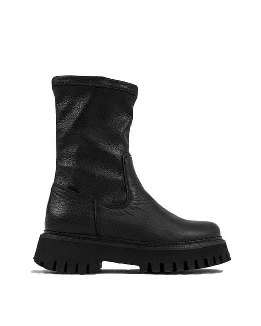 Bronx Leather Groovy Stretch Black Chelsea Boots - Lyst
