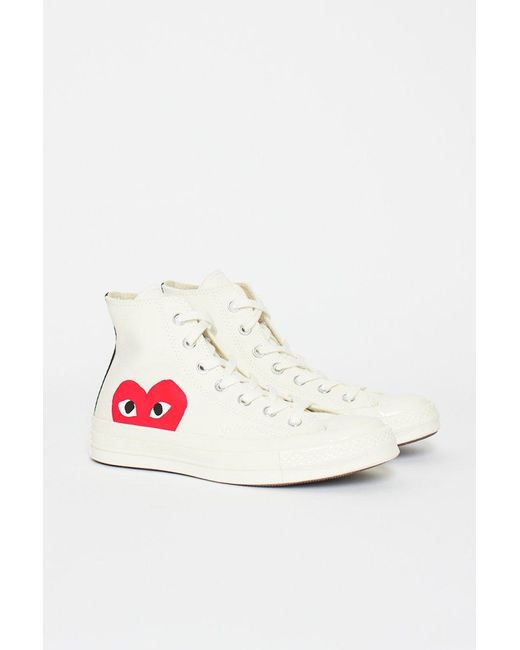 comme des garcons white high tops