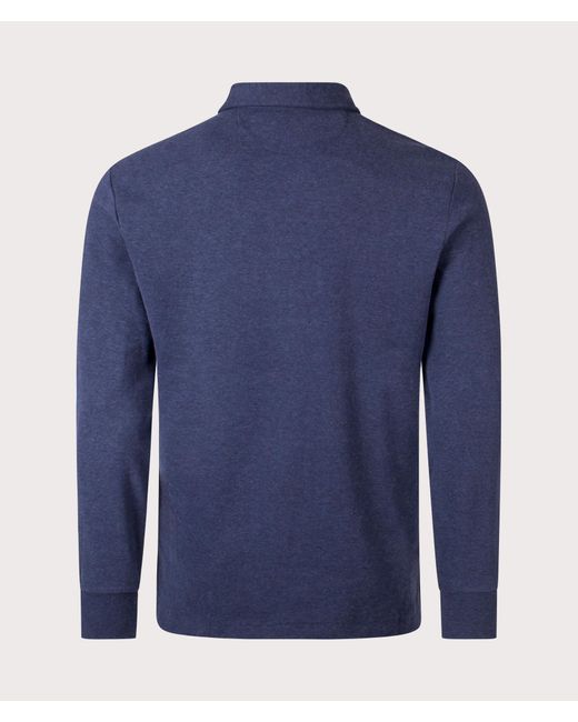 Polo Ralph Lauren Blue Luxury Jersey Long Sleeve Polo Shirt for men