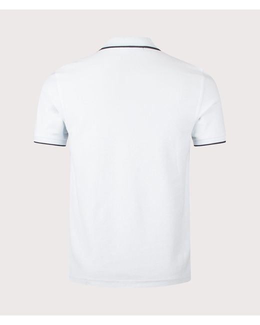Fred Perry White Regular Fit Crepe Piqué Polo Shirt for men