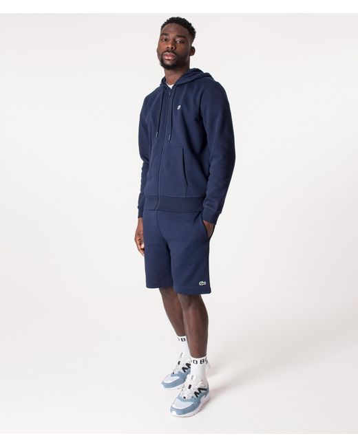 Lacoste Blue Regular Fit Logo Sweat Shorts for men