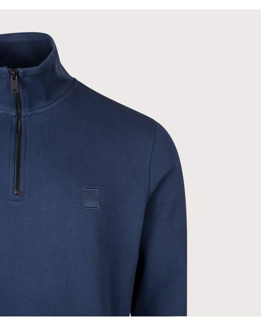 Boss Blue Zetrust Quarter Zip Sweatshirt for men