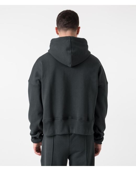 FLORENCE BLACK Gray Oversized Crop Hoodie V3 for men