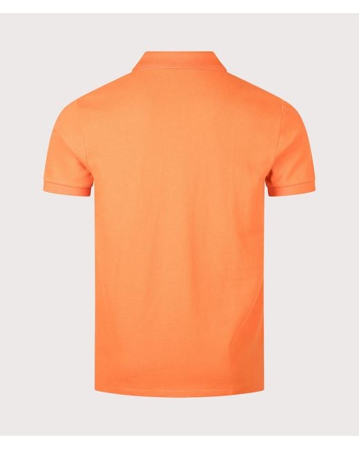 Polo Ralph Lauren Orange Custom Slim Fit Mesh Polo Shirt for men