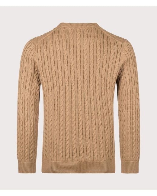Lacoste Brown Regular Fit Cable Knitted Jumper for men