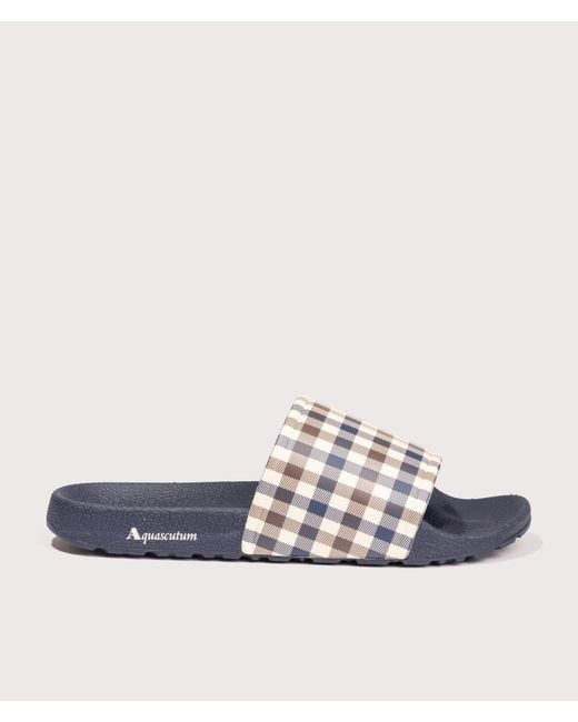 Aquascutum White Iconic Slippers for men