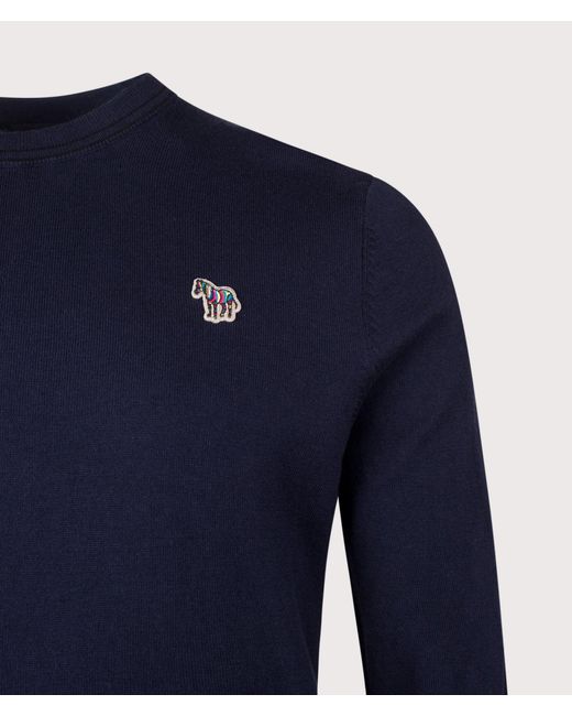 Paul Smith Blue Regular Fit Zebra Logo Crewneck Jumper for men