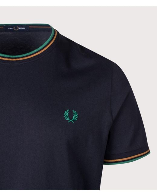 Fred Perry Blue Regular Fit Twin Tipped T-Shirt for men