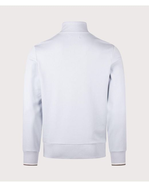 Fred Perry White Regular Fit Quarter Zip Sweatshirt for men