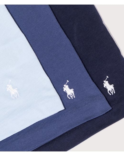 Polo Ralph Lauren Blue 3 Pack Slim Fit Crewneck Loungewear T-Shirt for men