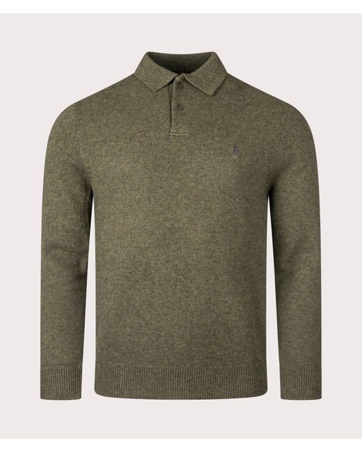 Polo Ralph Lauren Green Polo Collar Knit Jumper for men