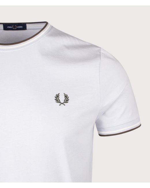 Fred Perry White Regular Fit Twin Tipped T-Shirt for men