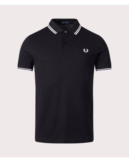 Fred Perry Black Regular Fit Twin Tipped Polo Shirt for men