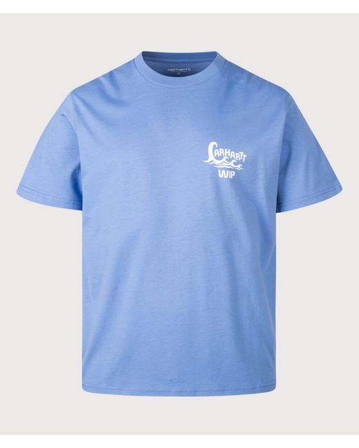Carhartt Blue Loose Fit Waves T-Shirt for men