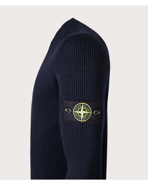 Stone Island Blue Wool Crew Neck Jumper for men