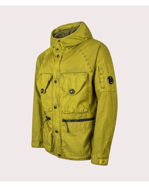 C P Company Green Panama-R Mixed Goggle Jacket for men