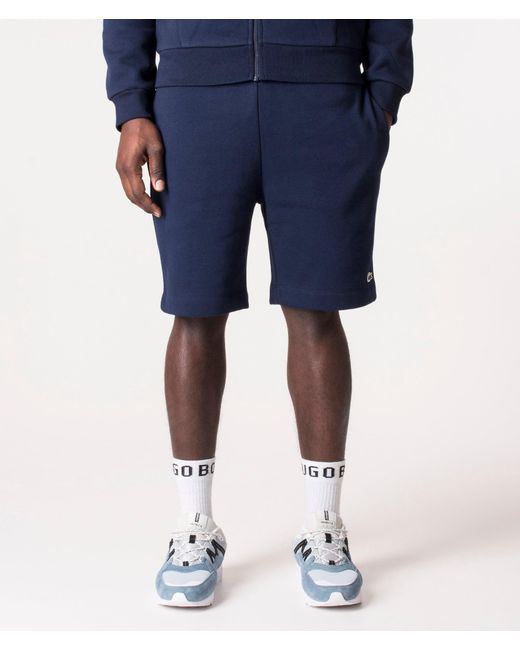 Lacoste Blue Regular Fit Logo Sweat Shorts for men