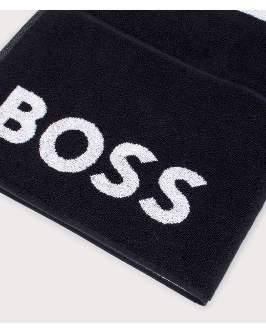 Boss Blue Signature Stripe Beach Towel for men
