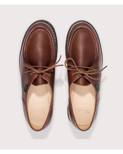 Paraboot Brown Michael Smooth Leather Shoes for men