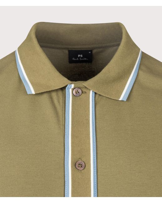 Paul Smith Green Regular Fit Button Through Polo Shirt for men