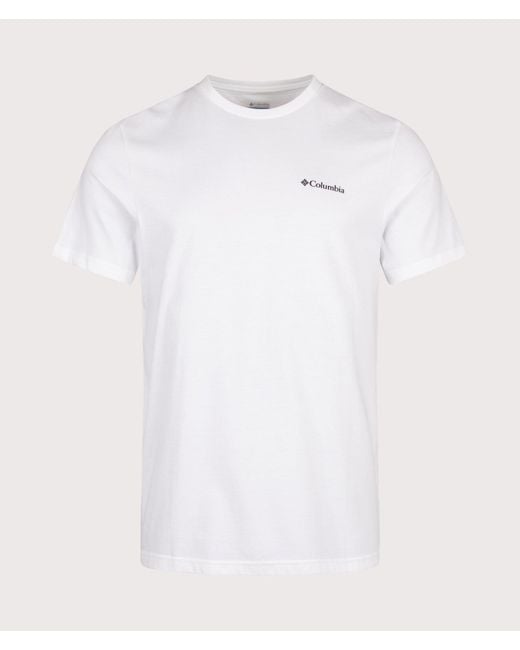 Columbia White Regular Fit Csc Logo Back T-Shirt for men