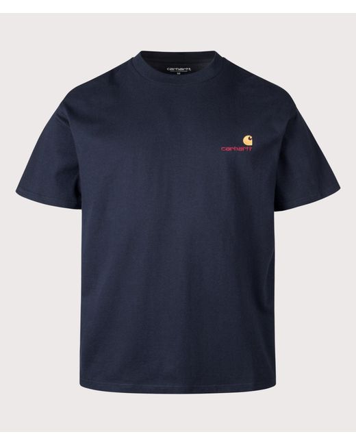Carhartt Blue Loose Fit American Script T-Shirt for men