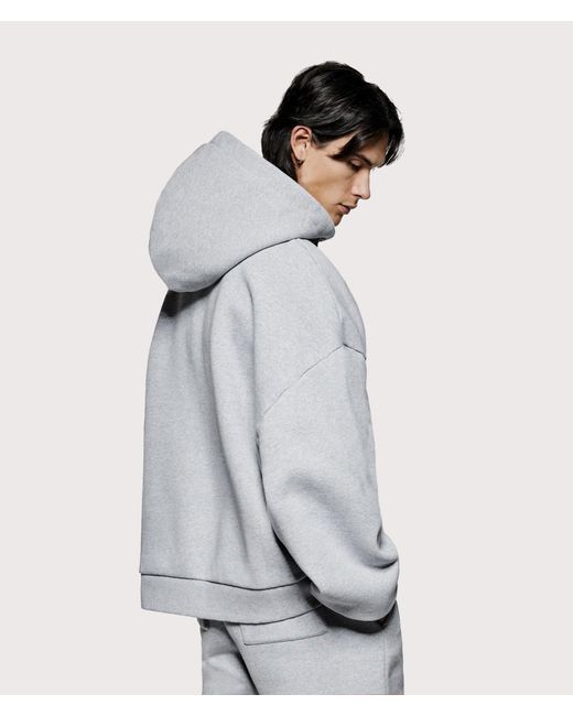 MKI Miyuki-Zoku White Oversized Uniform Zip Through Hoodie for men