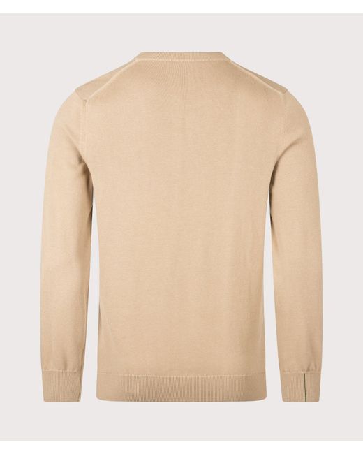 Lacoste Natural Regular Fit Croc Logo Knitted Jumper for men