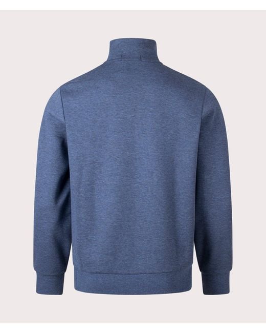 Polo Ralph Lauren Blue Double-knit Quarter Zip Sweatshirt for men