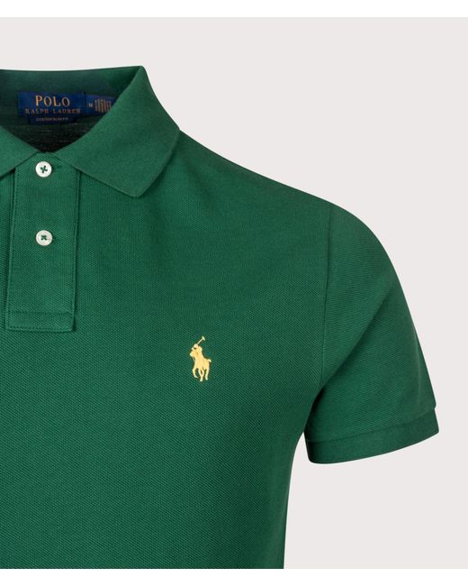 Polo Ralph Lauren Green Custom Slim Fit Mesh Polo Shirt for men