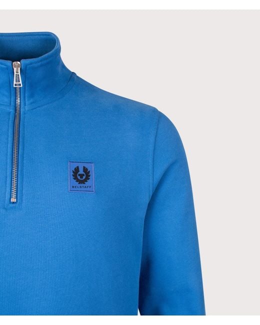 Belstaff Blue Reg Fit Quarter Zip Sweatshirt for men