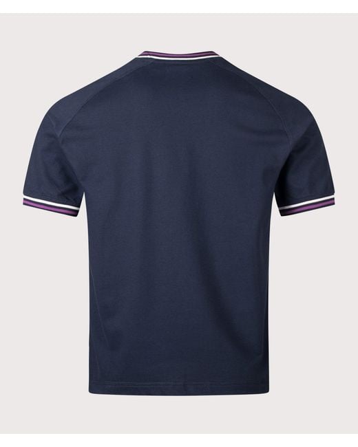 Aquascutum Blue Stripes Piquet T-Shirt for men