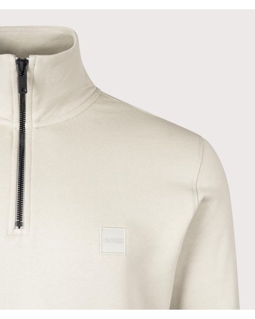 Boss Natural Regular Fit Zetrust Quarter Zip Sweatshirt for men