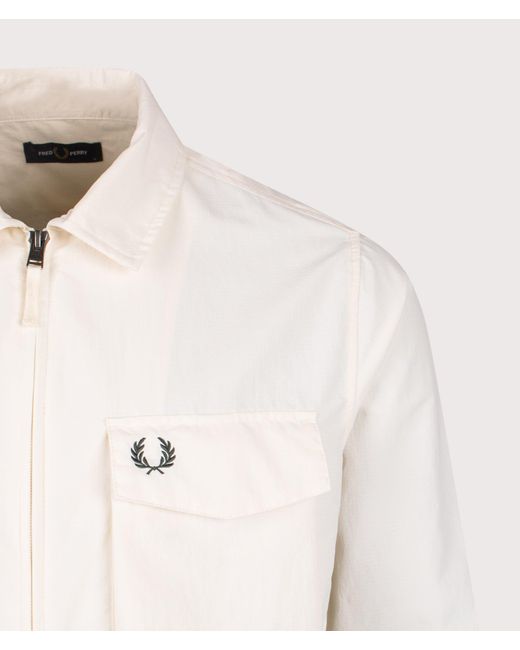 Fred Perry Natural Regular Fit Ripstop Pocket Overshirt for men