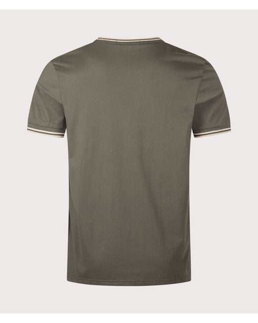 Fred Perry Green Regular Fit Twin Tipped T-Shirt for men