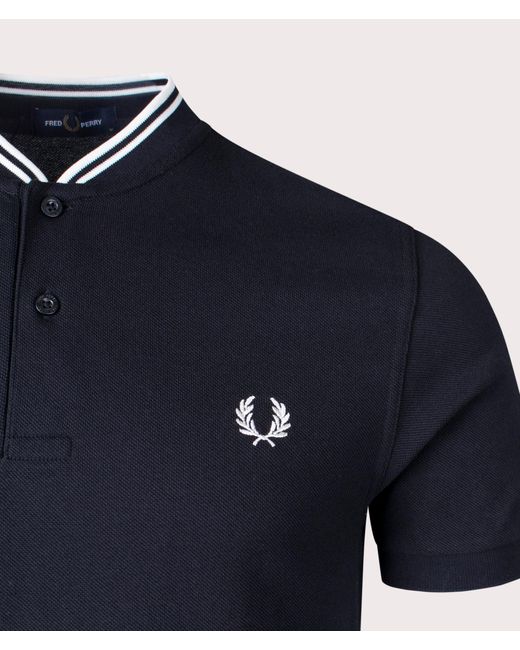 Fred Perry Blue Bomber Collar Polo Shirt for men