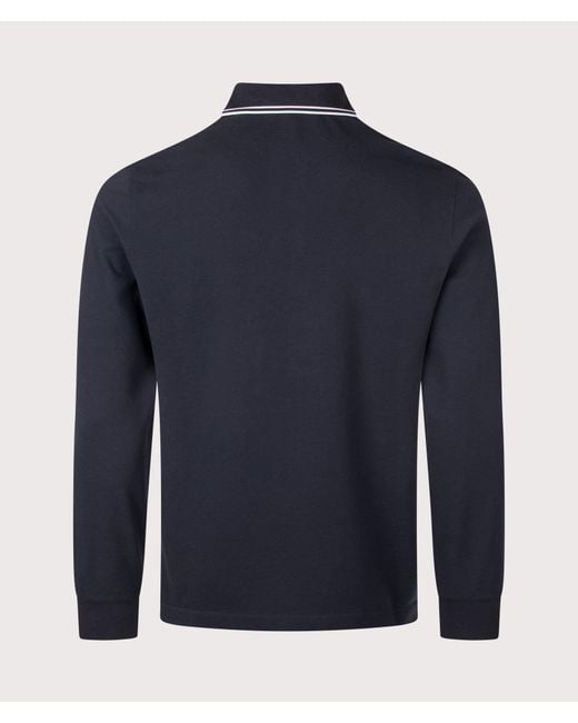 Stone Island Blue Slim Fit Long Sleeve Polo Shirt for men