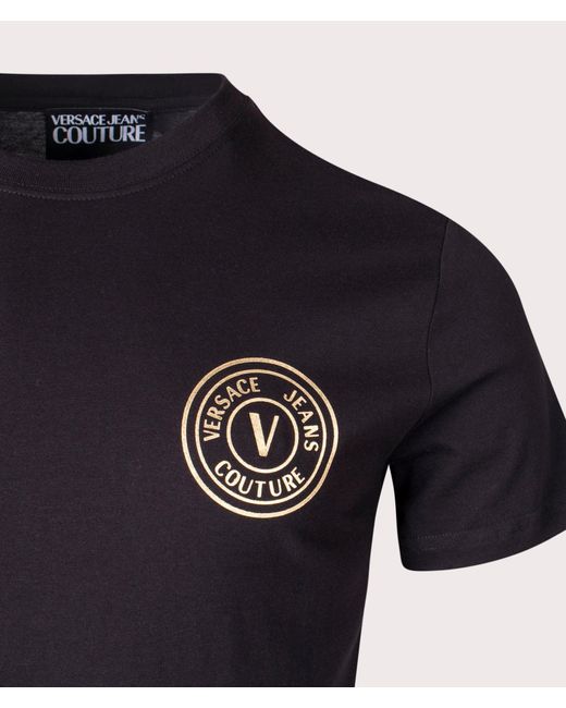Versace Black S V Emblem T Foil T-shirt for men