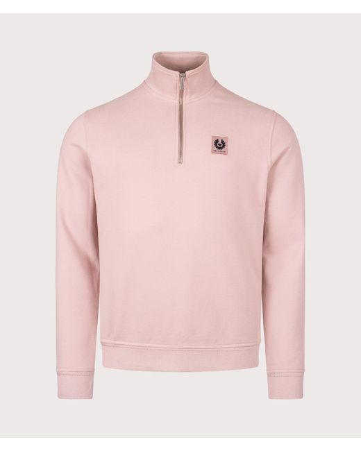 Belstaff Pink Reg Fit Quarter Zip Sweatshirt for men