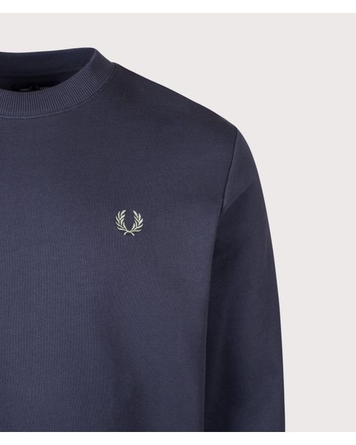 Fred Perry Blue Regular Fit Crew Neck Sweatshirt for men