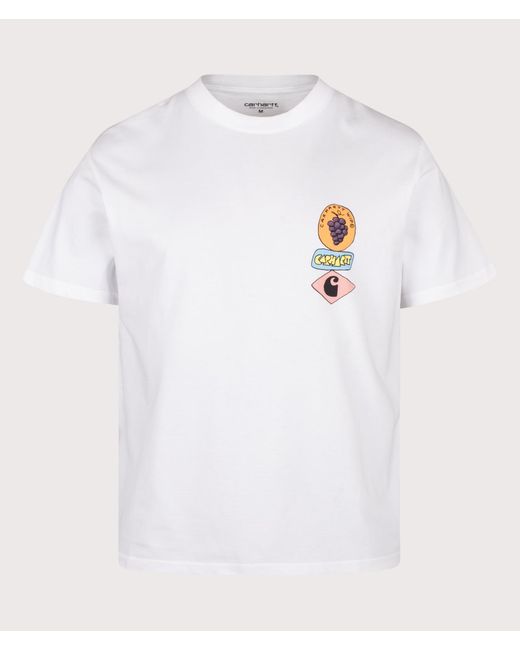 Carhartt White Loose Fit Stacked Grapes T-Shirt for men