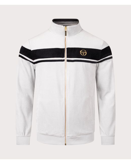 Sergio Tacchini White Damarind Vel Velour Track Top for men