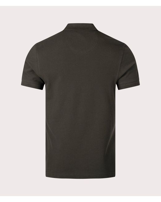 Barbour Black Tartan Piqué Polo Shirt for men