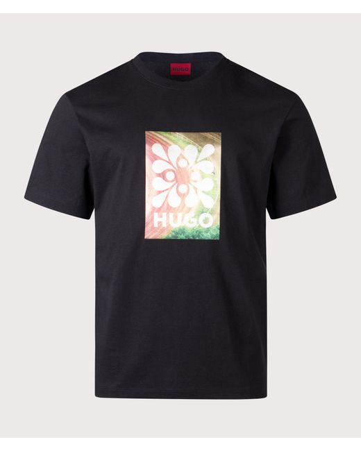 HUGO Black Relaxed Fit Damoru T-Shirt for men