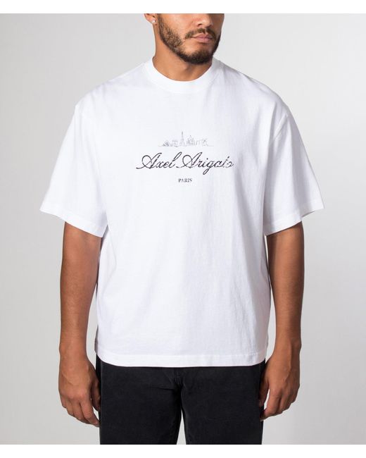 Axel Arigato White Oversized Fit Paris Sky T-Shirt for men