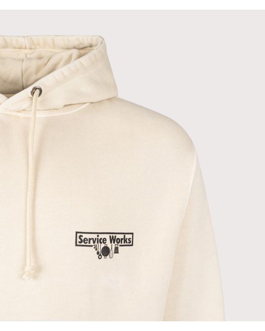 Service Works Natural Loopback Trademark Hoodie for men