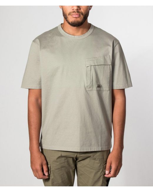 C P Company Natural 30/2 Mercerized Jersey Twisted Pocket T-Shirt for men